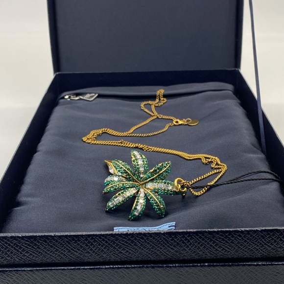 Prada Palm with Crystal in Bronze Necklace - Picture 7 of 13